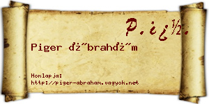 Piger Ábrahám névjegykártya